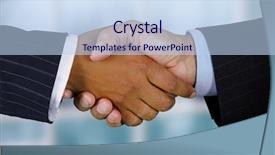  Presentation with team hands - Amazing theme having business team shaking hands while backdrop and a light blue colored foreground
