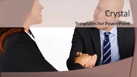  Presentation with team hands - Presentation consisting of business team shaking hands while in their office background and a soft green colored foreground