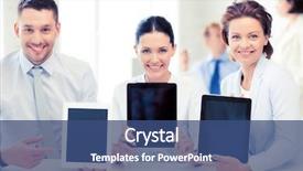  Presentation with tablet - PPT layouts with business team showing tablet pcs background and a  colored foreground