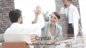  Presentation with cooperative cooperation at new project - Amazing presentation design having business team starting a new backdrop and a  colored foreground