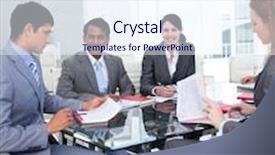  Presentation with business plan - Amazing PPT theme having business team studying a new business plan in a meeting backdrop and a sky blue colored foreground