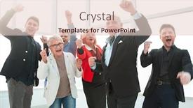  Presentation with team achievement - Beautiful theme featuring business-team-success-achievement-arm backdrop and a lemonade colored foreground