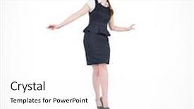  Presentation with supporting - Presentation theme consisting of business team supporting boss against white background background and a white colored foreground