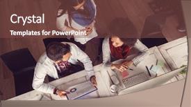  Presentation with team achievement - PPT layouts having business team talking on target background and a  colored foreground