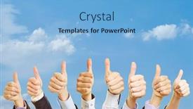  Presentation with sky - Theme featuring business-team-under-the-sky background and a light blue colored foreground