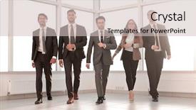  Presentation with walking - Theme with business team walking at modern background and a soft green colored foreground