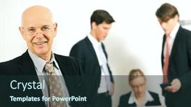  Presentation with team leader - Amazing presentation theme having business-team-with-a-portrait backdrop and a wine colored foreground