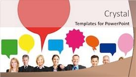  Presentation with different - PPT layouts featuring business-team-with-speech-bubbles background and a lemonade colored foreground