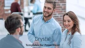  Presentation with tablet - Cool new PPT layouts with business-team-with-tablet backdrop and a light blue colored foreground