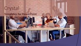  Presentation with cultural - PPT layouts featuring business-team-working-together background and a coral colored foreground