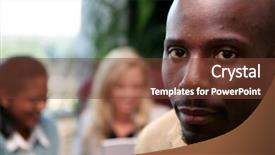  Presentation with project - Colorful presentation theme enhanced with respecting women workplace - business team working backdrop and a tawny brown colored foreground