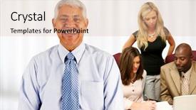  Presentation with african people - Cool new slide deck with business team working backdrop and a lemonade colored foreground