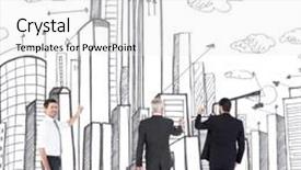  Presentation with writing - Amazing presentation theme having business team writing against white background with vignette backdrop and a white colored foreground