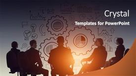  Presentation with teamwork - Slide deck consisting of business-teamwork-concept-mixed-media background and a wine colored foreground