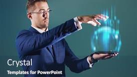  Presentation with future - Presentation enhanced with business-technologies-of-the-future background and a navy blue colored foreground