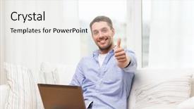  Presentation with technology learning - Presentation theme enhanced with free chat - business technology and e-learning concept background and a white colored foreground