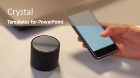  Presentation with speaker - Audience pleasing theme consisting of business-technology-and-internet backdrop and a coral colored foreground