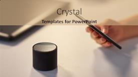  Presentation with speaker - Cool new PPT theme with business-technology-and-internet backdrop and a coral colored foreground