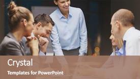  Presentation with business programming code abstract technology - Slide deck having business technology and office concept background and a coral colored foreground