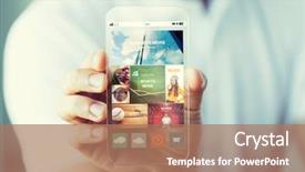  Presentation with transparent screen - PPT layouts with business technology and people concept background and a coral colored foreground