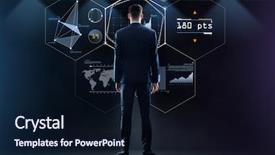  Presentation with black technology - Presentation design featuring business technology and people concept background and a wine colored foreground