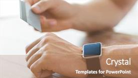  Presentation with smart card - Slide set having business technology cash free background and a coral colored foreground