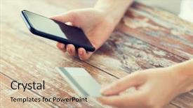  Presentation with smart card - Audience pleasing PPT theme consisting of business technology cash free backdrop and a soft green colored foreground