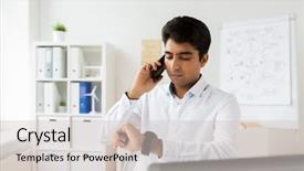  Presentation with business communication - Slide deck having business technology communication and punctuality background and a light gray colored foreground