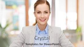  Presentation with education technology - Slide set having business technology education and people concept - smiling businesswoman sitting at table with tablet pc computer over office background background and a light gray colored foreground