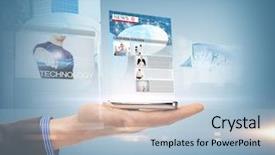  Presentation with smartphone app - Cool new slides with himself a square academic mortarboard backdrop and a tawny brown colored foreground