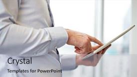  Presentation with business technology internet and network - Cool new slide deck with business technology internet and people backdrop and a light gray colored foreground