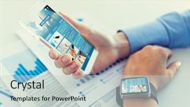  Presentation with transparent screen - Cool new theme with business technology mass media backdrop and a lemonade colored foreground