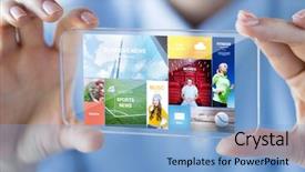  Presentation with mass media business technology internet - Theme with business technology media and people background and a light blue colored foreground