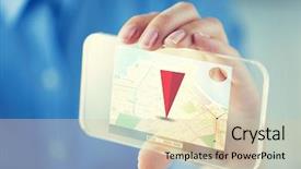  Presentation with gps - Colorful PPT theme enhanced with business technology navigation and people backdrop and a lemonade colored foreground