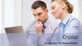  Presentation with business technology internet and network - Presentation design having business technology and office concept background and a light blue colored foreground