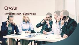  Presentation with office - Presentation featuring business technology and office concept background and a lemonade colored foreground