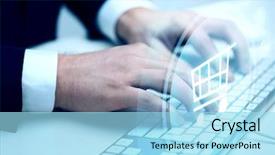  Presentation with hologram - Presentation theme consisting of business technology online commerce background and a arctic colored foreground