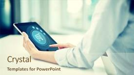  Presentation with online shopping - Colorful PPT theme enhanced with business technology online shopping backdrop and a cream colored foreground