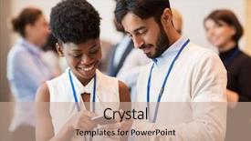  Presentation with international education - Colorful PPT layouts enhanced with business technology people and education backdrop and a coral colored foreground