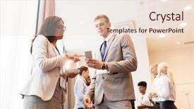  Presentation with education technology - Presentation theme with business technology people and education background and a lemonade colored foreground