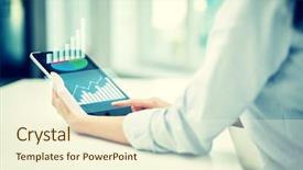  Presentation with business growing - Presentation theme enhanced with business technology statistics progress background and a cream colored foreground