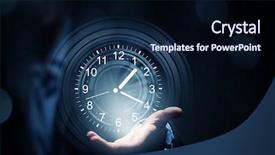  Presentation with media management - Slide set enhanced with business time management mixed media background and a wine colored foreground