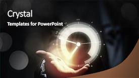  Presentation with media management - Audience pleasing presentation theme consisting of business time management mixed media backdrop and a  colored foreground