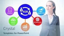  Presentation with audit business compliance concept - Presentation theme enhanced with business-to-business-concept background and a light blue colored foreground