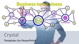  Presentation with people - Presentation design with business-to-business-concept background and a teal colored foreground