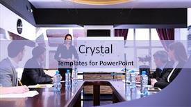  Presentation with business training - Beautiful slides featuring business training at office backdrop and a light blue colored foreground