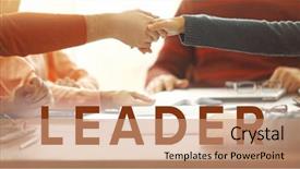  Presentation with business training - Slide set having business training concept business people background and a  colored foreground