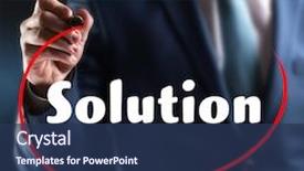  Presentation with business training - Cool new slide set with business training concept businessman writing on screen close-up backdrop and a ocean colored foreground