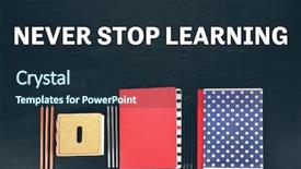  Presentation with business training - Presentation theme featuring business training concept school supplies background and a  colored foreground