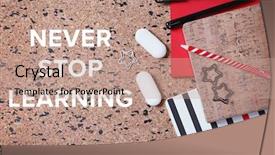  Presentation with business training - Presentation design with business training concept stationery background and a coral colored foreground